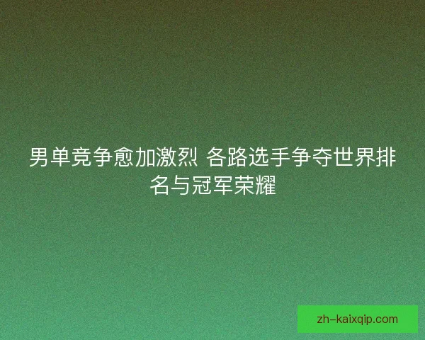 男单竞争愈加激烈 各路选手争夺世界排名与冠军荣耀 男单竞争愈加激烈 各路选手争夺世界排名与冠军荣耀